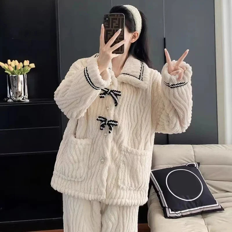 White & Black Pajama Set