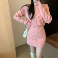 Twist Knit Sweater & Skirt Set