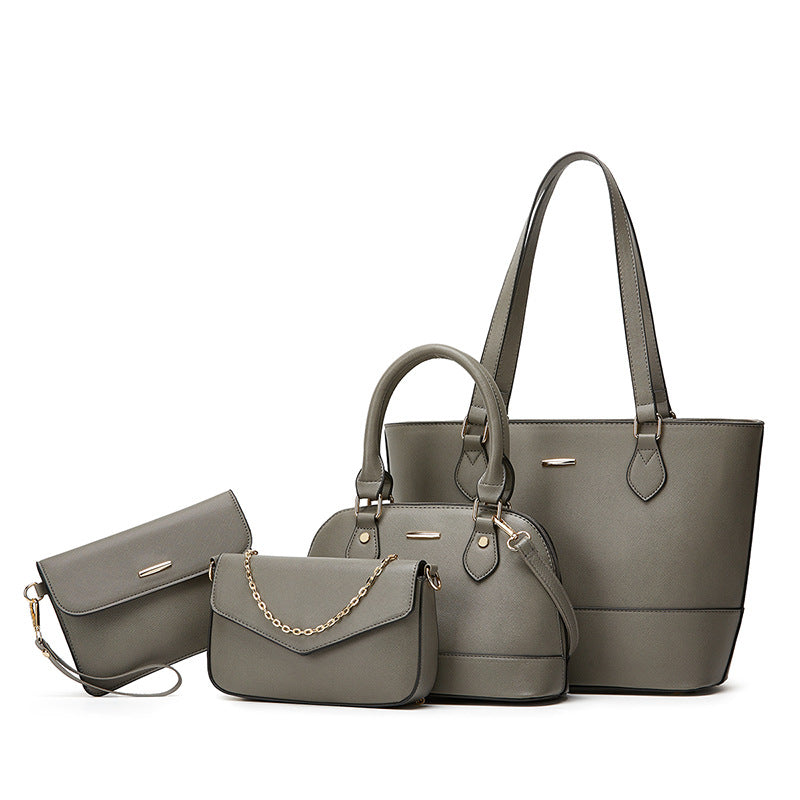 Women's PU Leather Tote Bag Set – Structured Shoulder Bag with Multi-Compartment Organizer