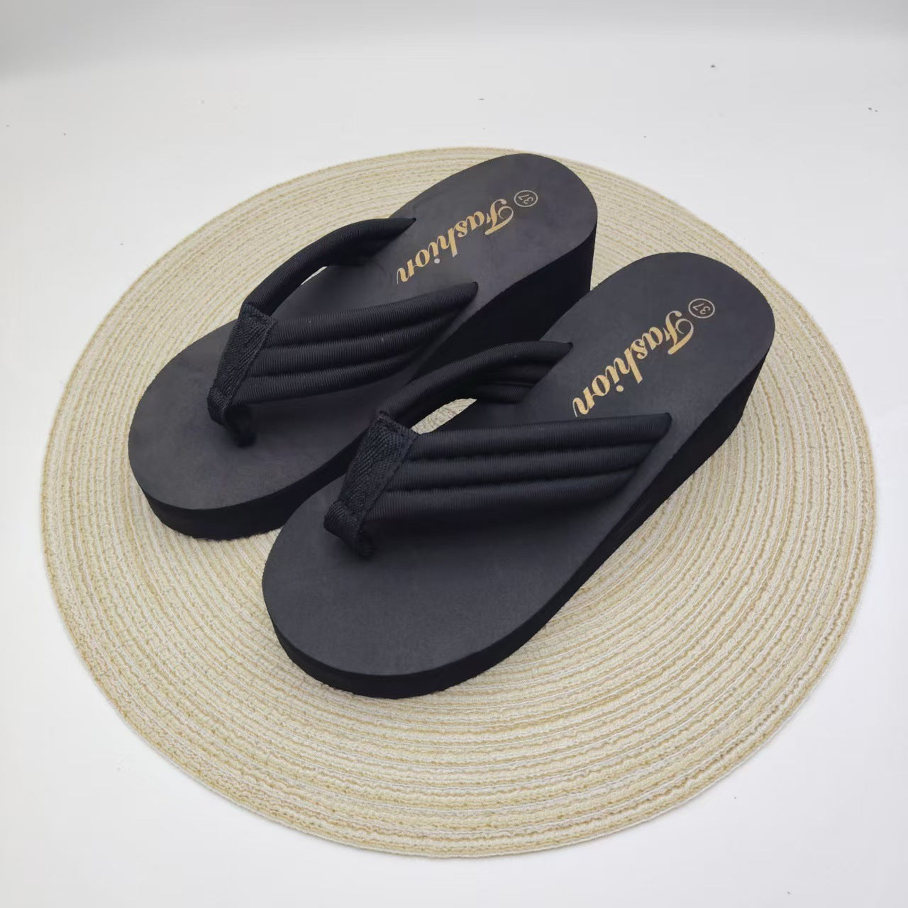 Women's Ultra-High Heel Sandals | Open-Toe Elastic Fabric Platform Flip-Flops