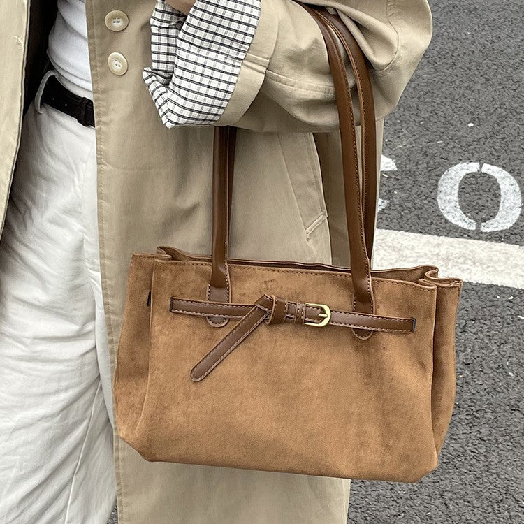 Women's Vintage Bucket Bag | PU Leather Shoulder Bag with Zipper Pocket