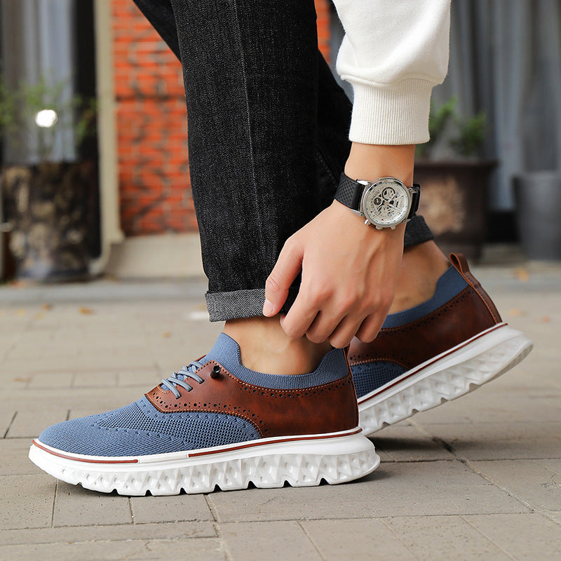 Men's Extra-Large Casual Sneakers – Breathable Microfiber Lace-Up Shoes | Sizes 39–48