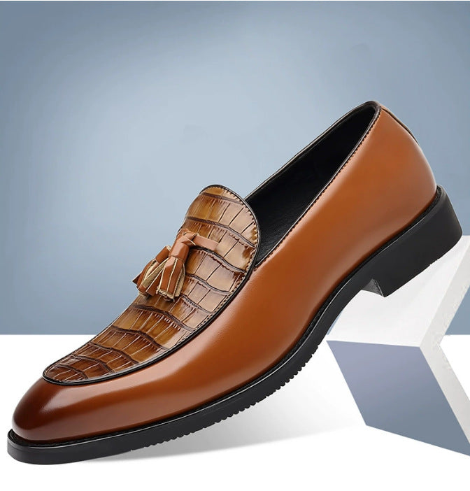 Men's Pointed-Toe Slip-On Dress Shoes | British Business-Casual PU Leather Loafers