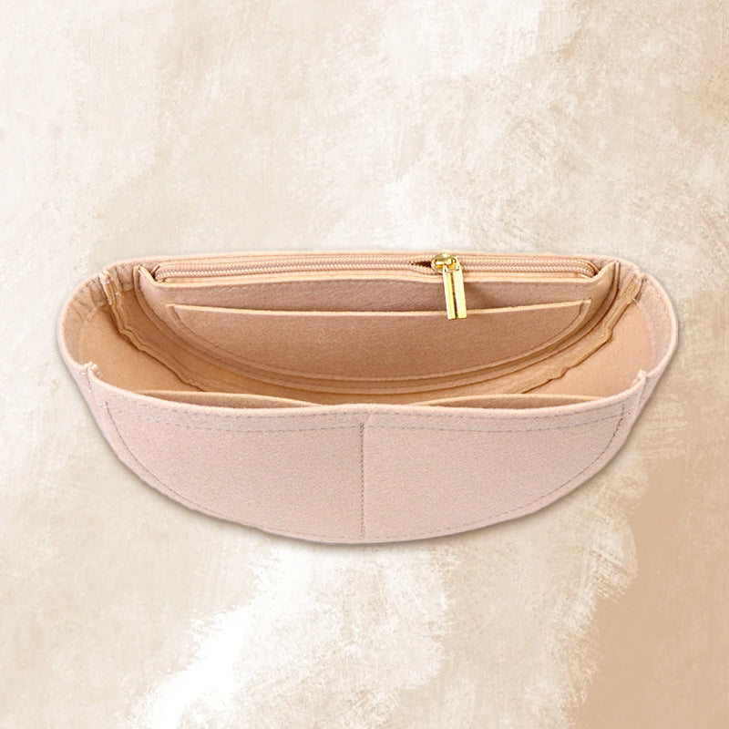 Multi-Compartment Felt Cosmetic Bag
