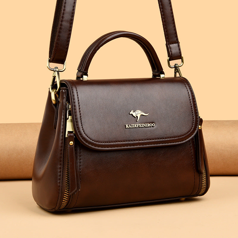 Retro Textured Tote & Shoulder Bag – PU Leather Everyday Handbag for Women