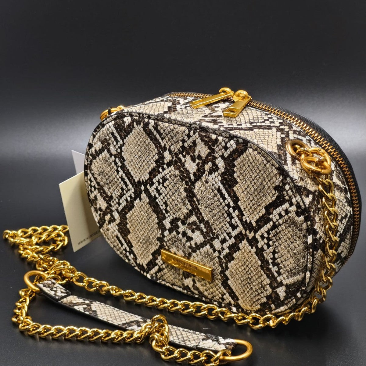Women's Patent Leather Crossbody Bag - Compact Shoulder Bag with Adjustable Strap