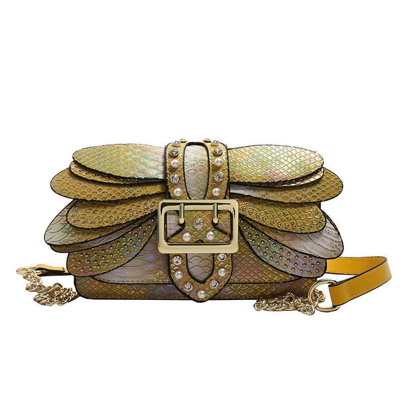 Studded Chain Shoulder Crossbody Bag for Women | PU Leather Streetwear Purse