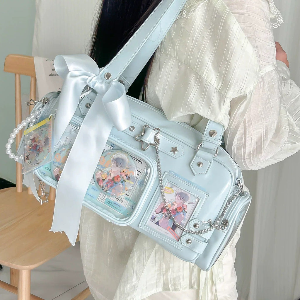 Women's PU Leather Crossbody Bag with Chain Strap & Card Holder – Streetwear Mini Shoulder Bag