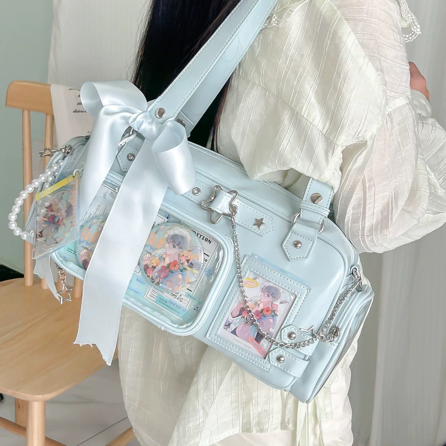 Women's PU Leather Crossbody Bag with Chain Strap & Card Holder – Streetwear Mini Shoulder Bag