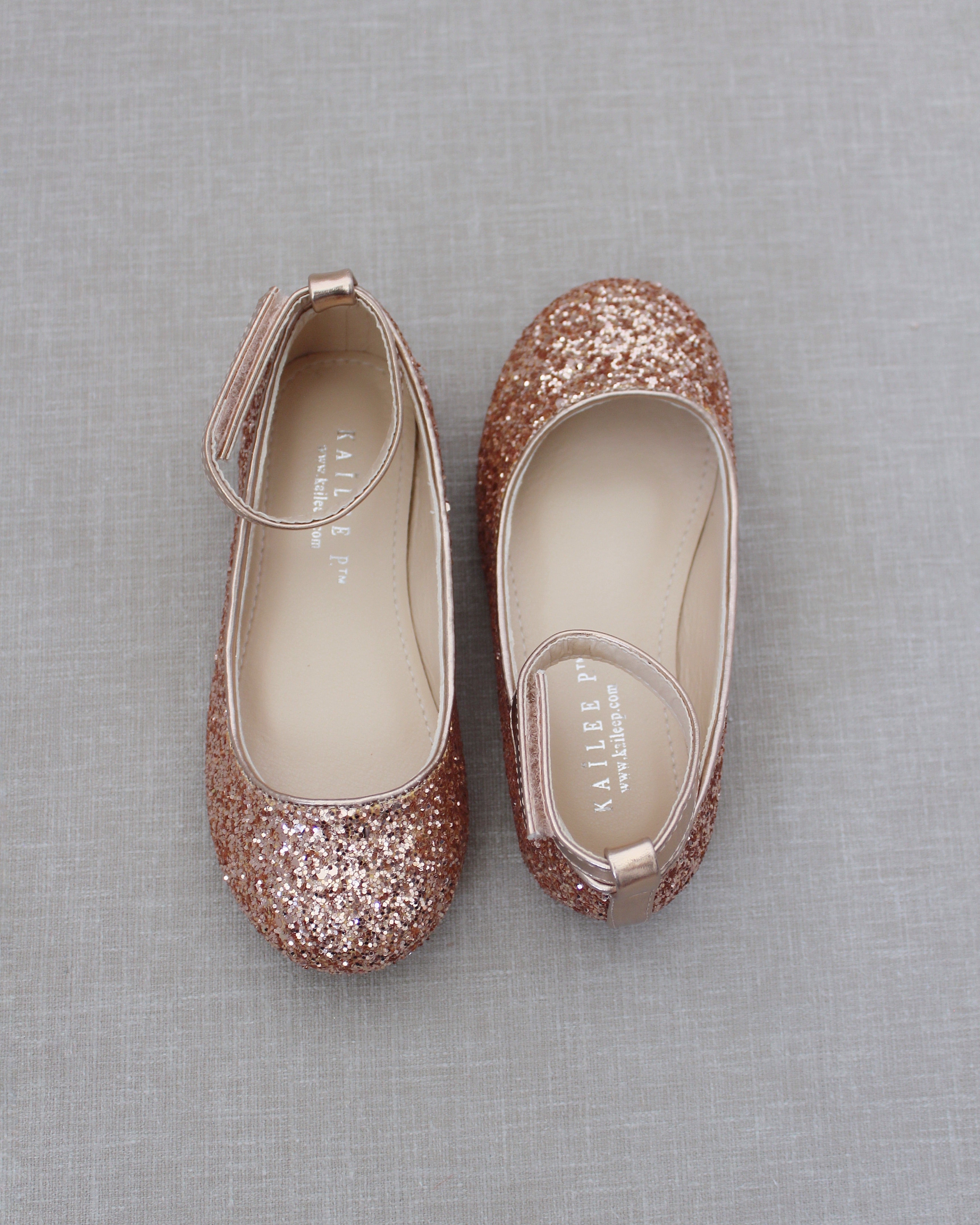 Ballet Flats with Velcro Ankle Strap