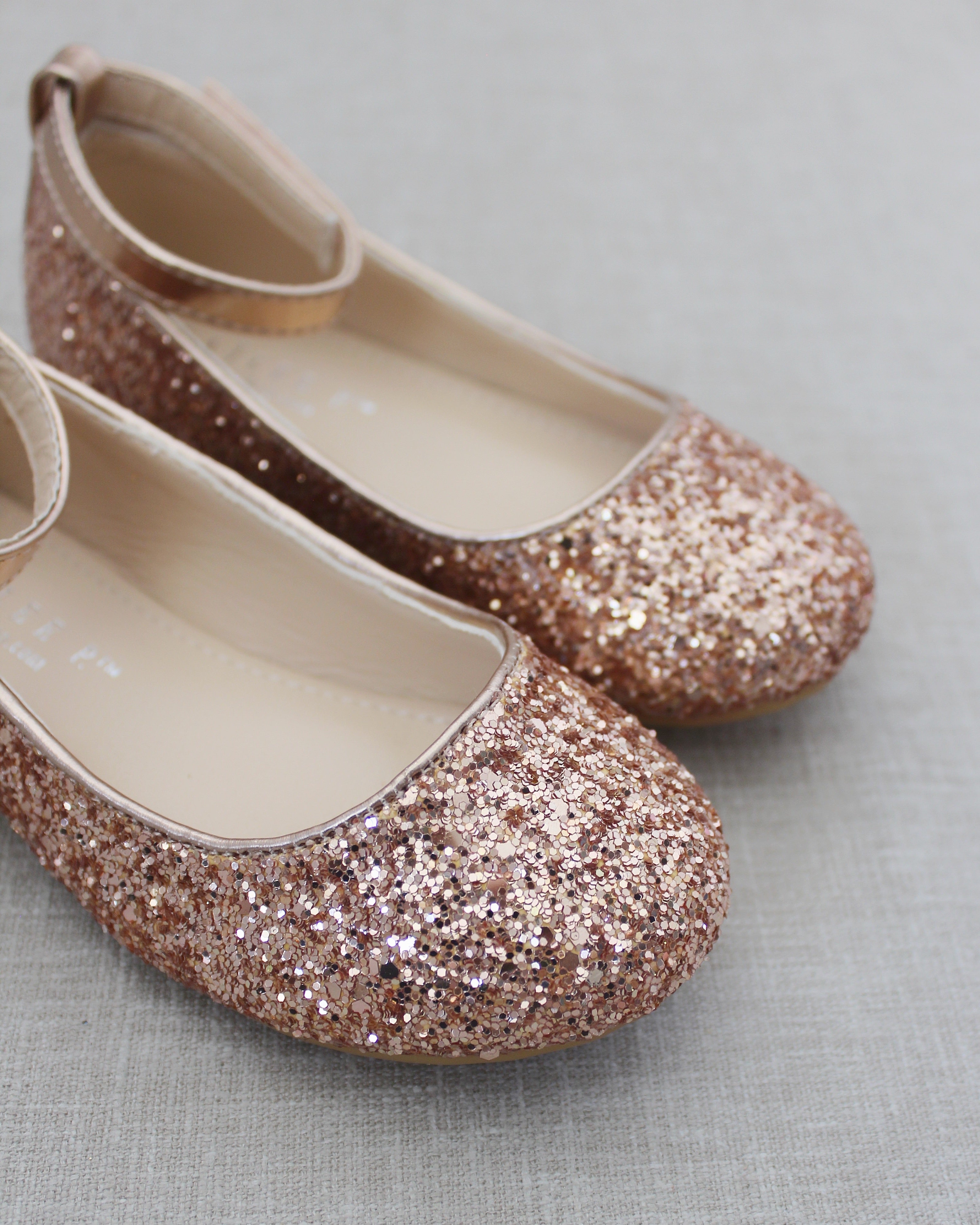 Ballet Flats with Velcro Ankle Strap