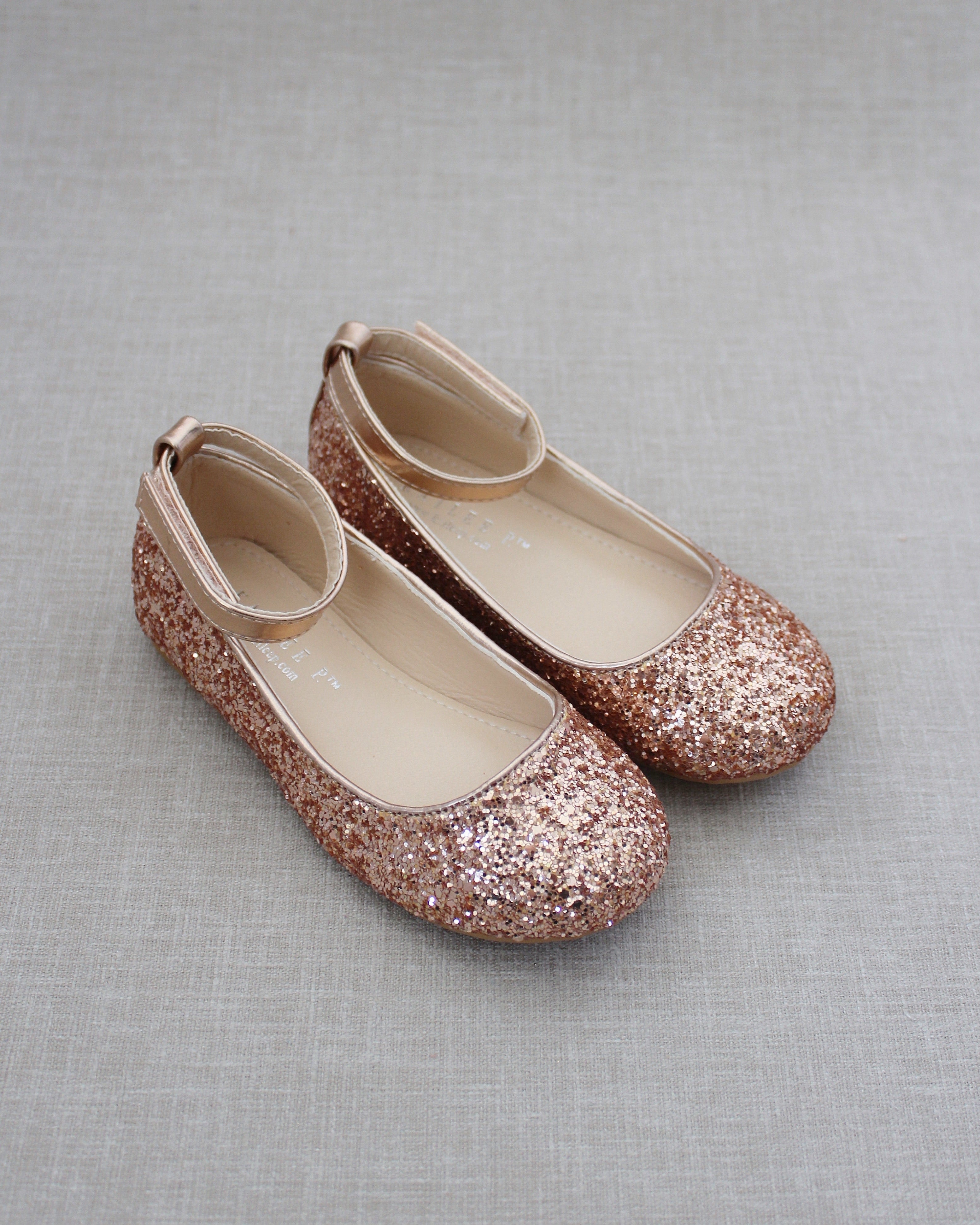 Ballet Flats with Velcro Ankle Strap