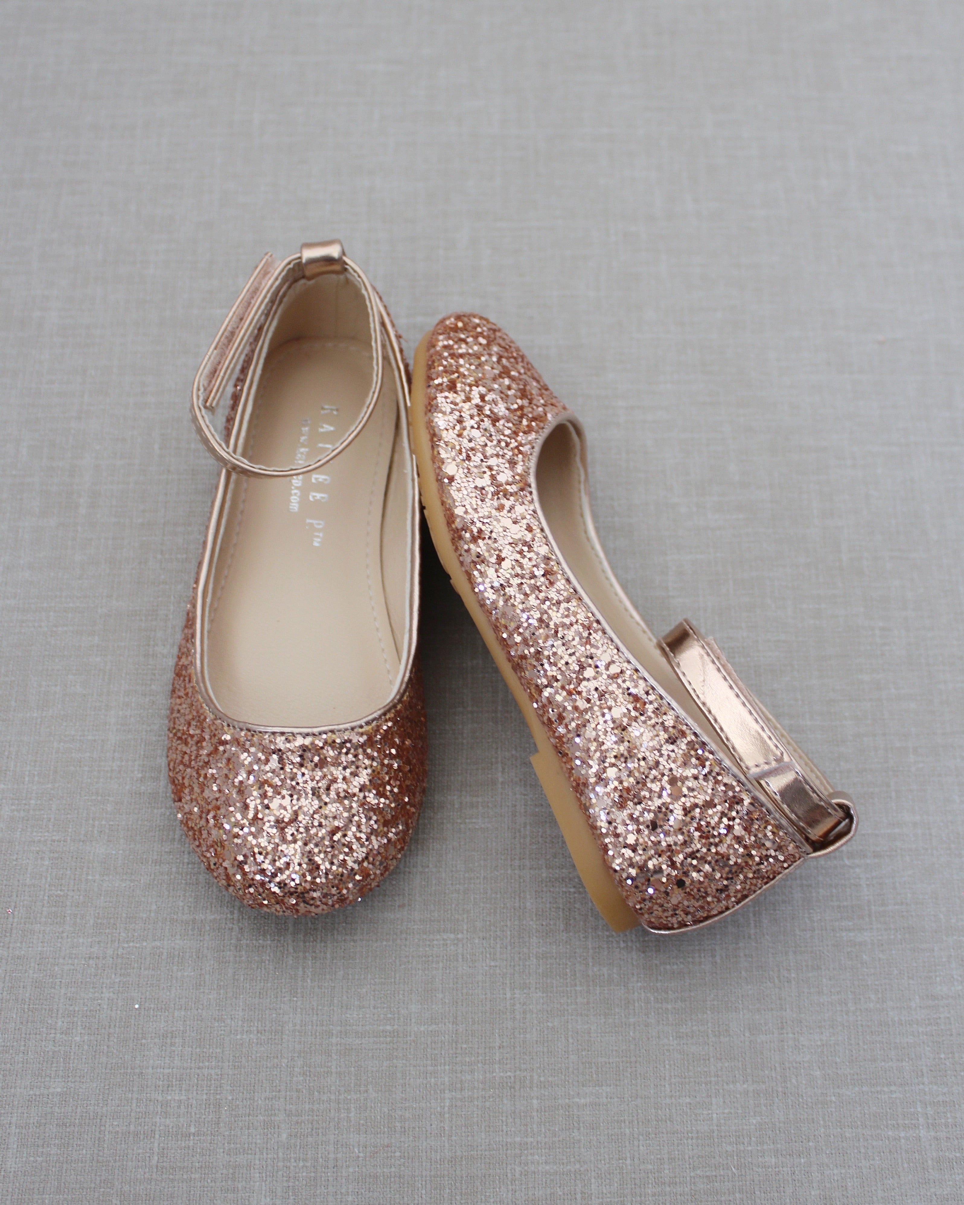 Ballet Flats with Velcro Ankle Strap