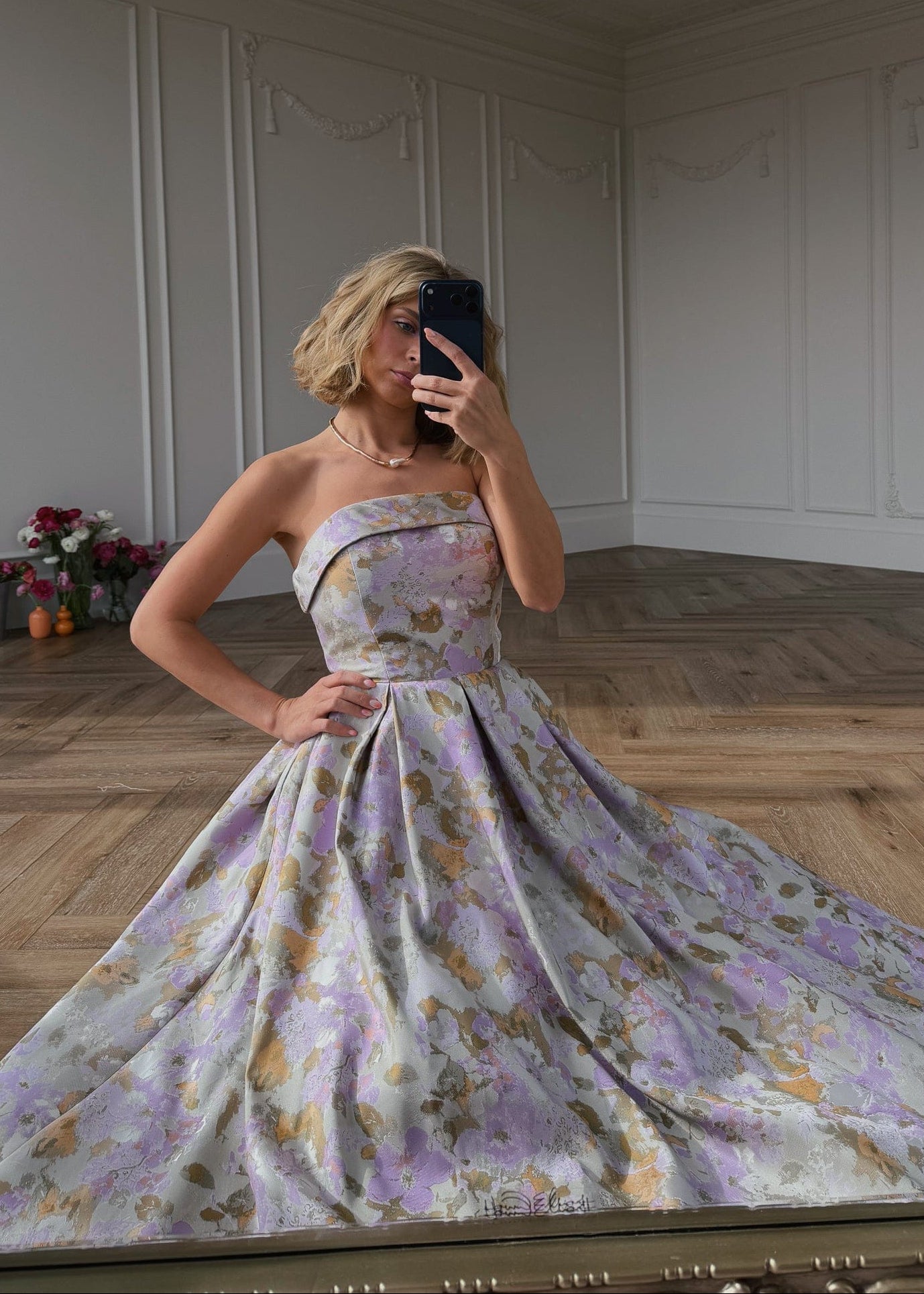 Anastelle Jacquard Midi Dress – Lilac