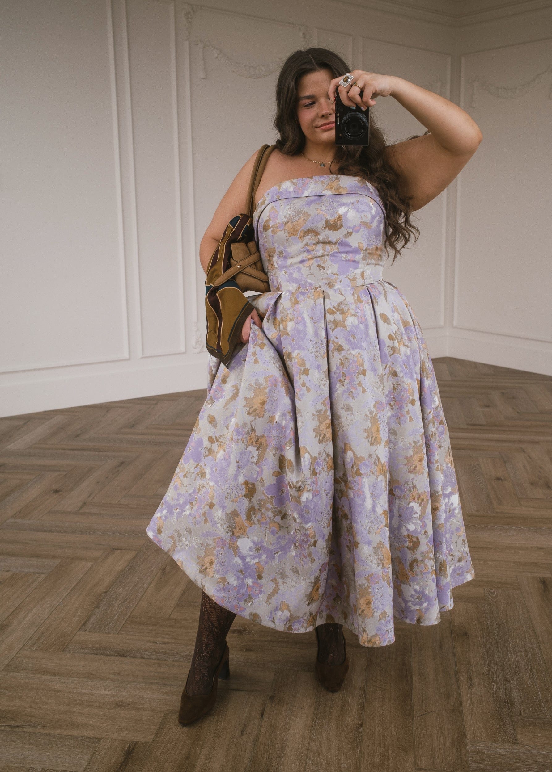 Anastelle Jacquard Midi Dress – Lilac