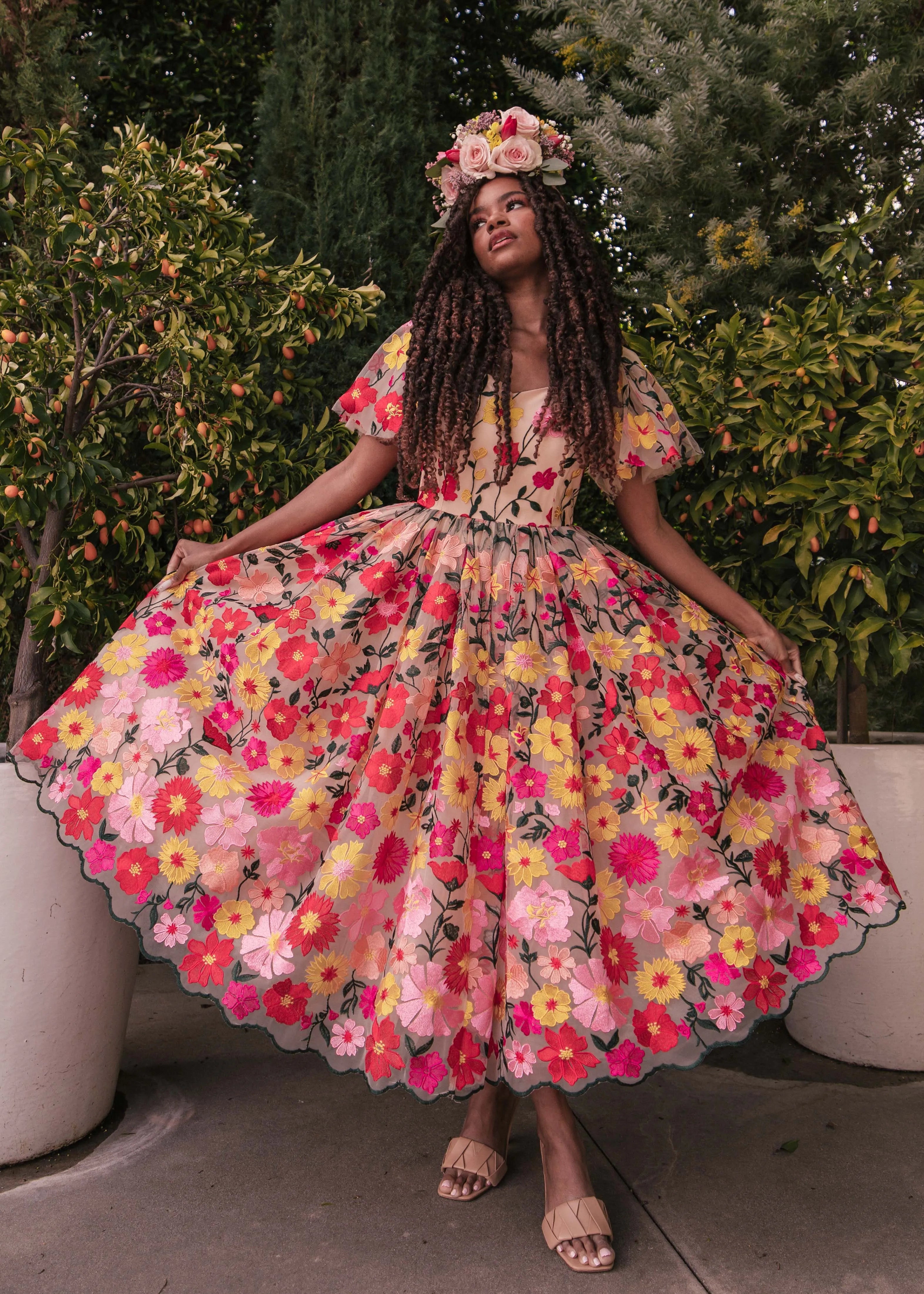 English Garden Dress – Garden Pink