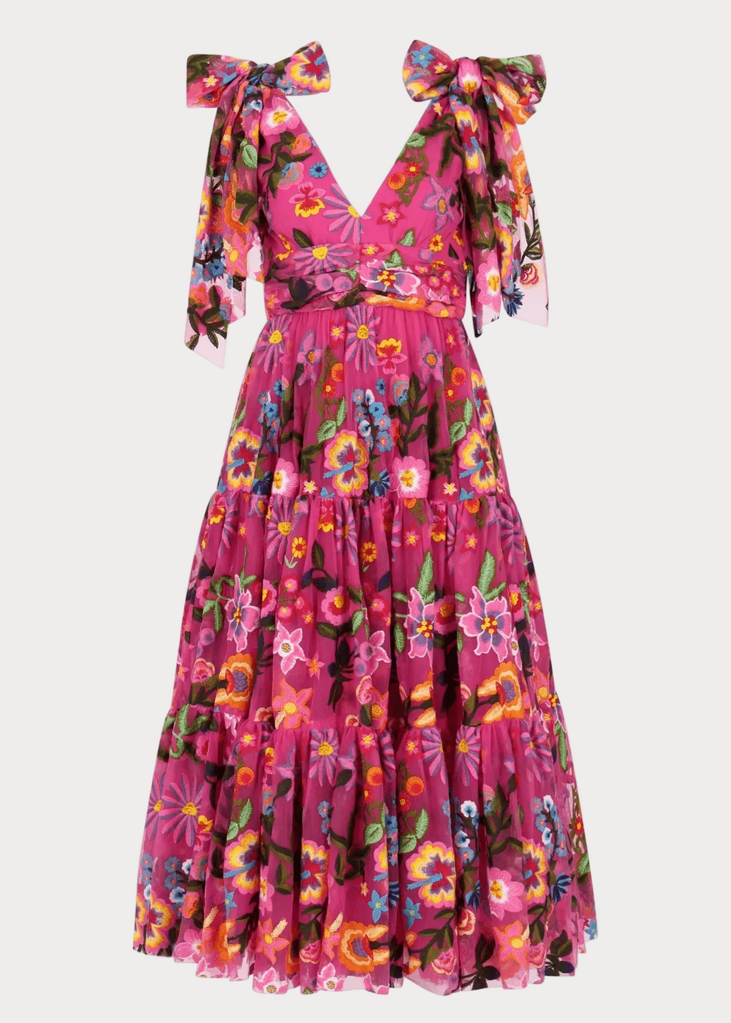 Hibiscus Midi Dress – Fuchsia Floral