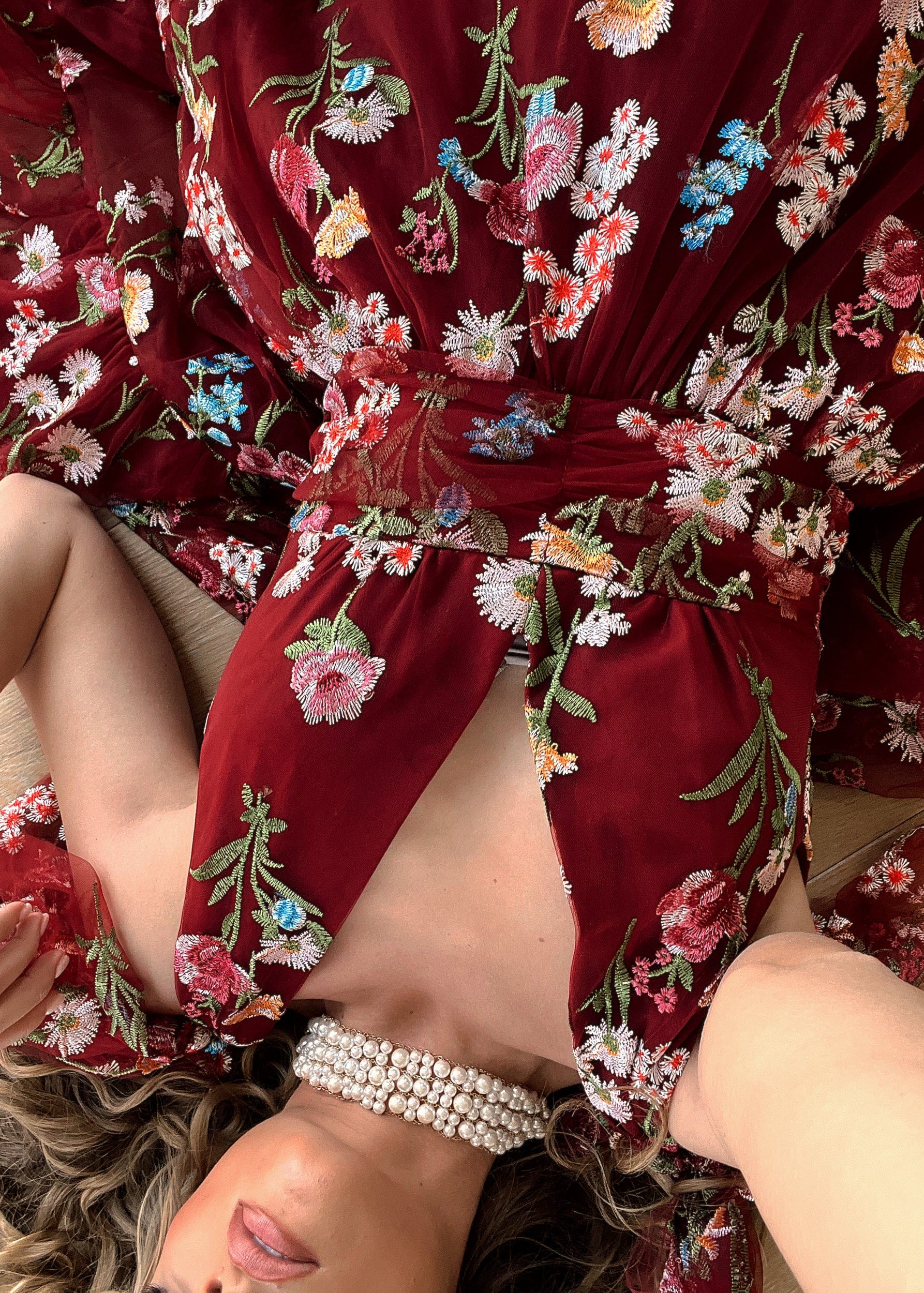 Margaret Floral Midi Dress – Red Dahlia