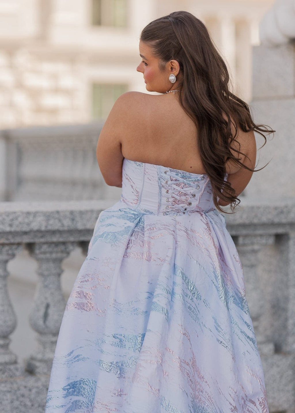 Nessa Metallic Gown – Pink
