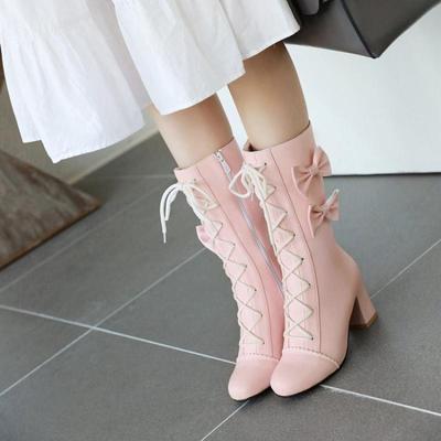 Lace-Up Bow Boots