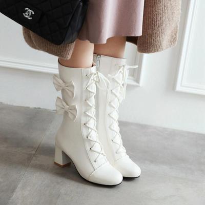 Lace-Up Bow Boots