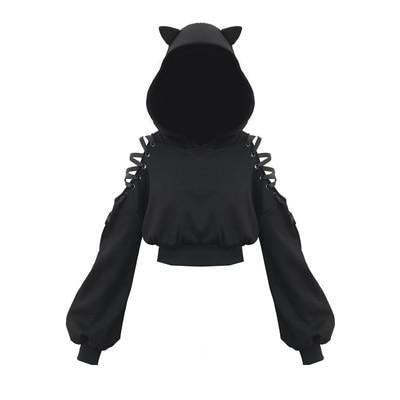 Black Cat Ear Hoodie