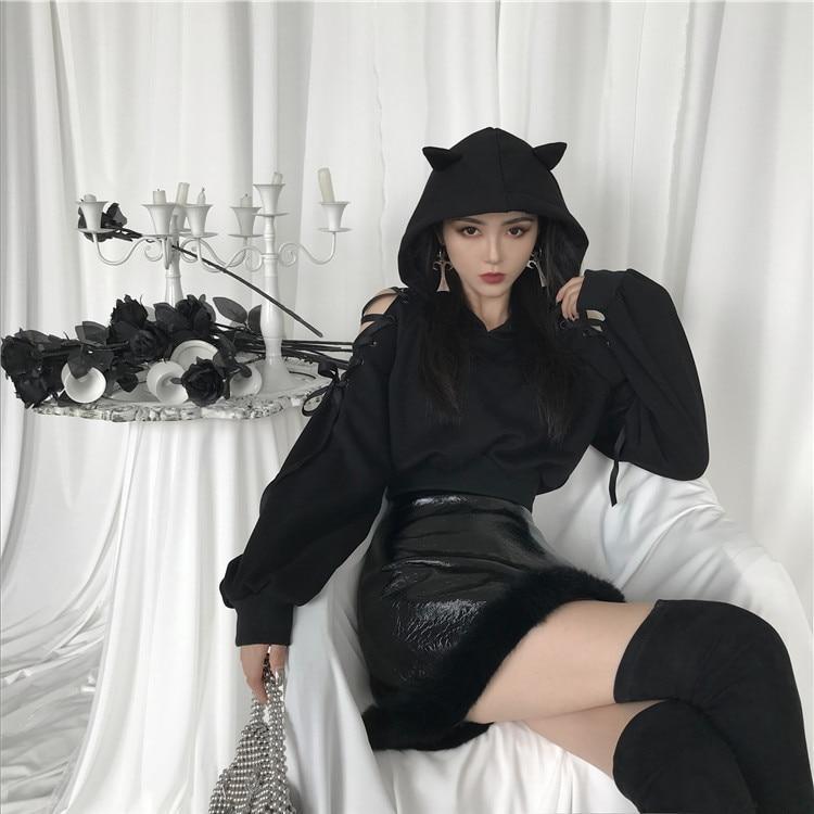 Black Cat Ear Hoodie