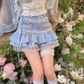 Ruffled High Waist Mini Skirt
