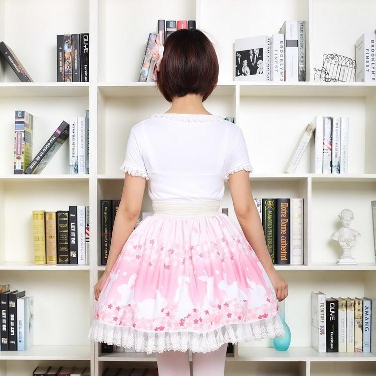 Bunny & Cherry Blossom Flared Skirt