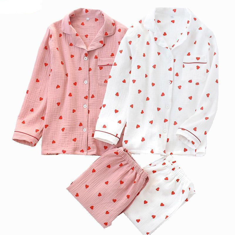 Heart Print Pajama Set
