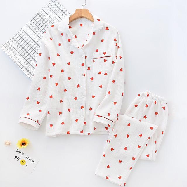 Heart Print Pajama Set