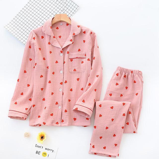 Heart Print Pajama Set